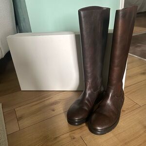 The Row dark brown knee high boots